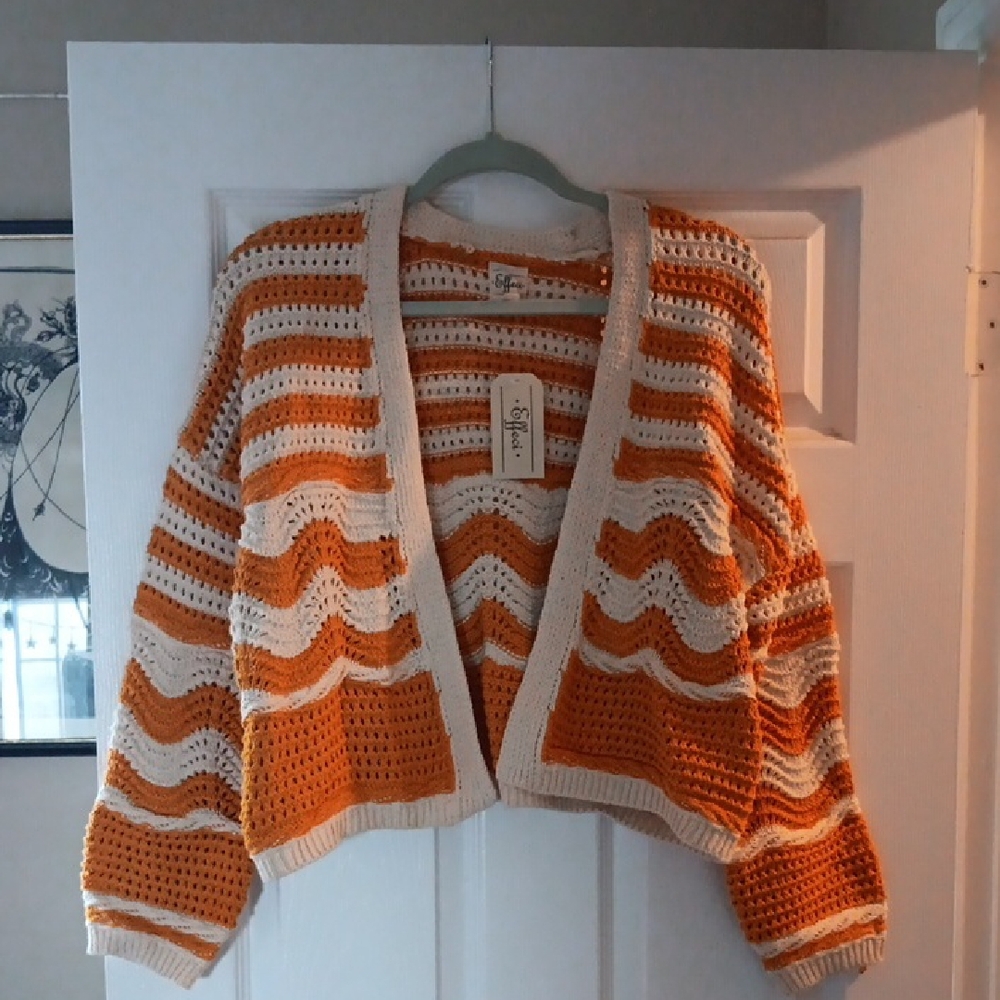 Effeci Knit Boho Open Frony Cardigan Size Medium